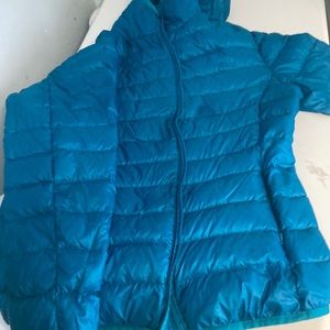 Down ultra light jacket with matching hat